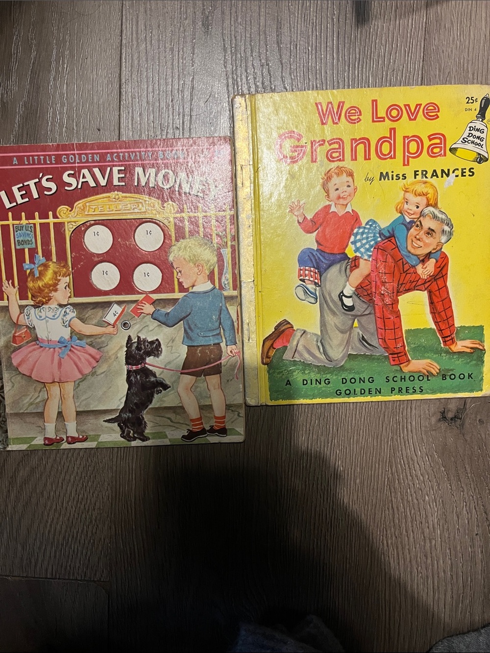 We Love Grandpa ,Let's Save Money 1955 ,1956Little Golden Books collector